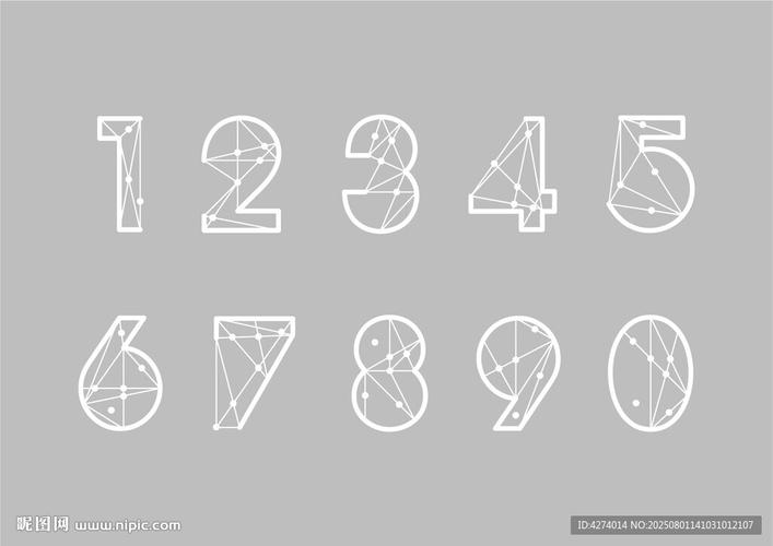 手绘风格数字字体展示设计图